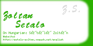 zoltan setalo business card
